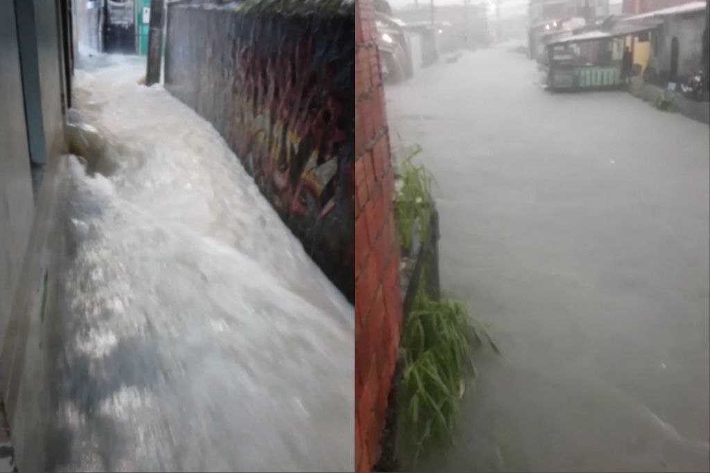 Forte Chuva Faz Ruas De Bairros Virarem Rios E Causa Deslizamentos Em