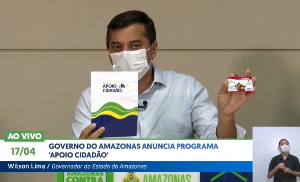Governador Wilson Lima anuncia programa de 'Apoio Cidadão' (Reprodução/Facebook)