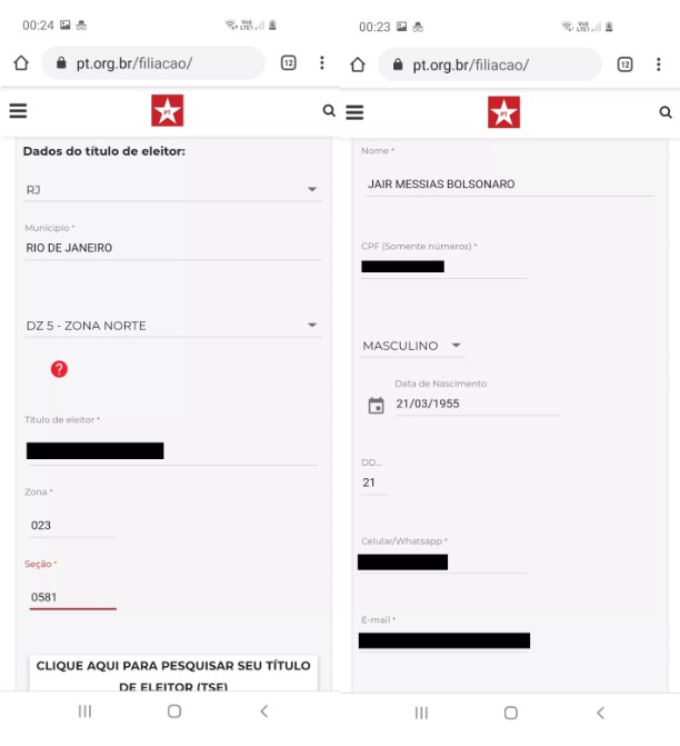 Depois De Ter Dados Vazados Internautas Tentam Filiar Bolsonaro Ao Pt Portal Da Marcela Rosa