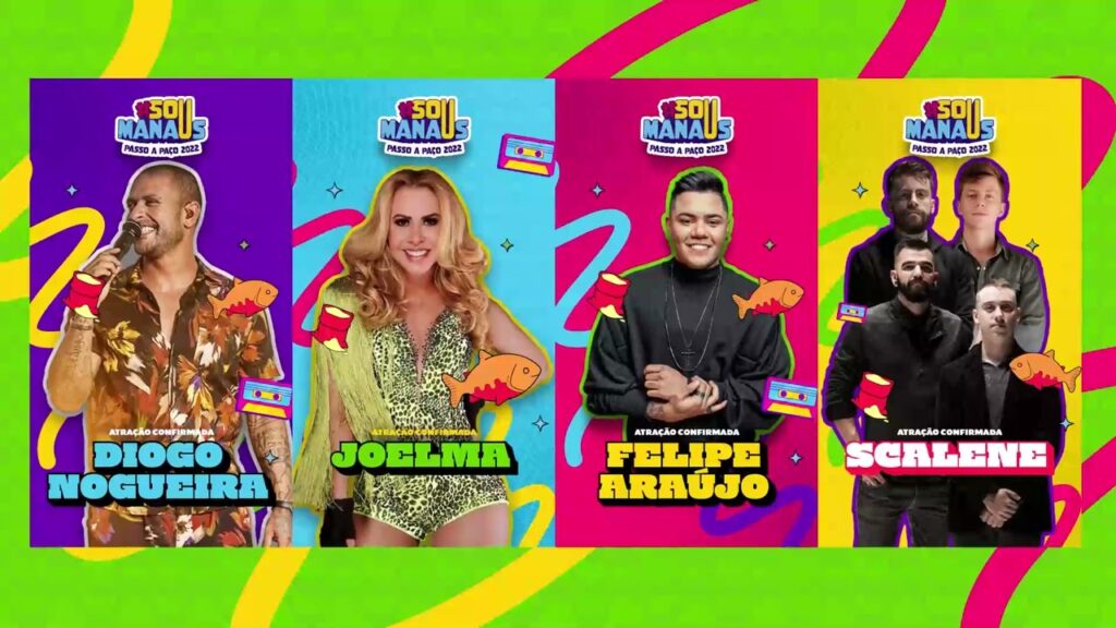 Felipe Araújo, Joelma e Diogo Nogueira marcam a programação do ‘Sou Manaus Passo a Paço’ hoje (05/09)