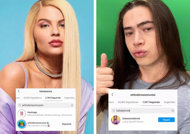 Luísa Sonza e Whindersson Nunes voltam a se seguir no Instagram e web reage: 'Voltem a namorar'