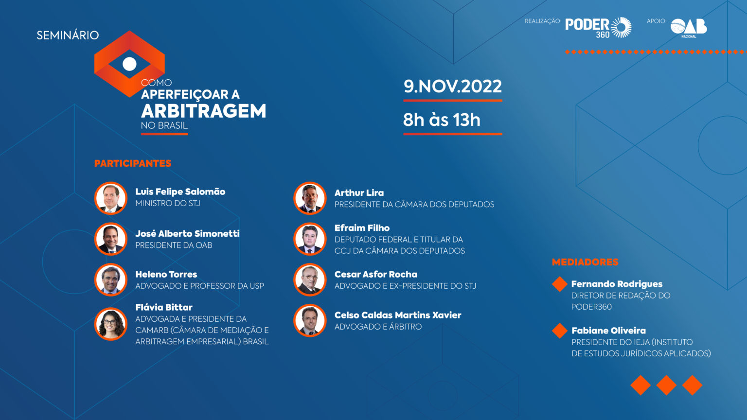 Poder360 e OAB promovem seminário sobre arbitragem no país