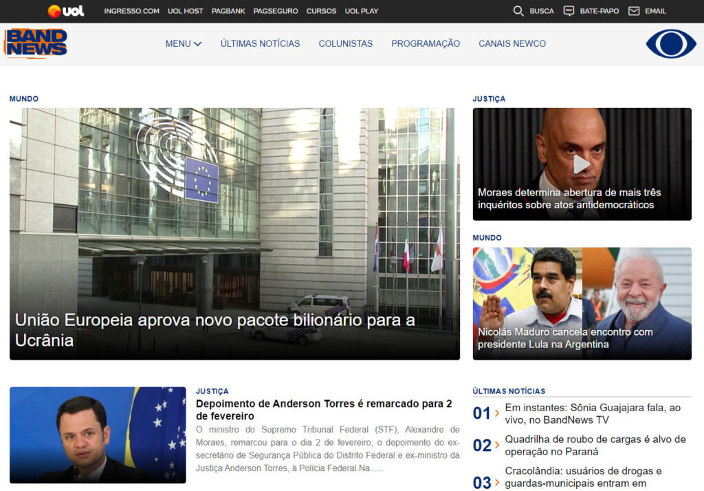 BandNews TV estreia novo site e amplia espaço para conteúdos na internet