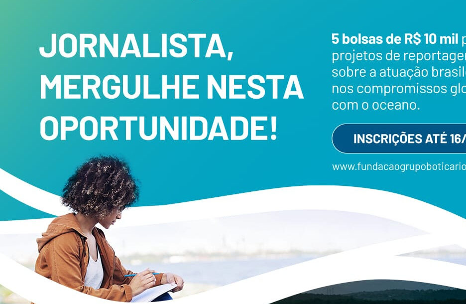 Edital oferece cinco bolsas de R$ 10 mil para a produção de reportagens sobre o oceano