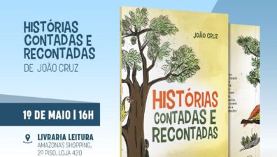 Professor João Cruz lança livro infantojuvenil, na Livraria Leitura, no dia 01/05