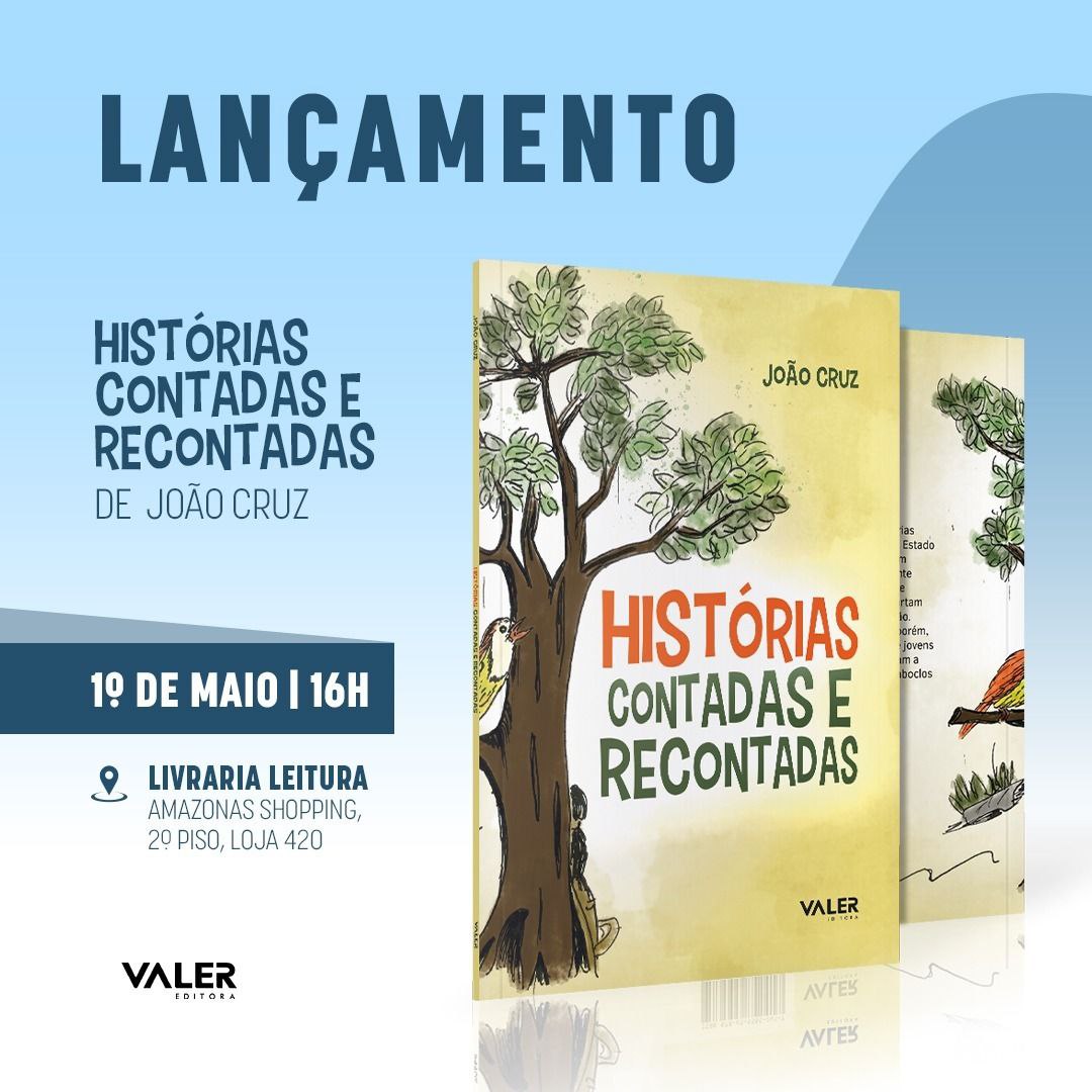 Professor João Cruz lança livro infantojuvenil, na Livraria Leitura, no dia 01/05