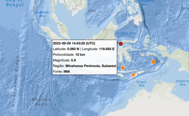 Terremoto de magnitude 5,9 abala Indonésia