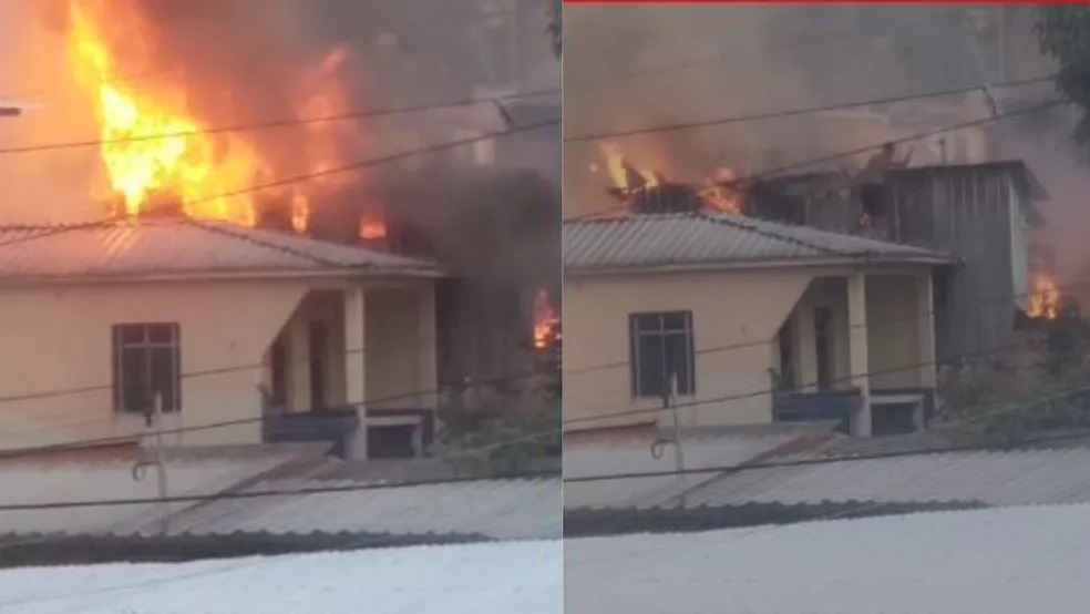 Incêndio destrói ao menos seis casas no bairro Petrópolis, em Manaus