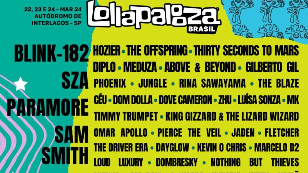 . O Blink-182 divide a sexta com a banda Arcade Fire, enquanto Paramore e Sam Smith lideram respectivamente as atrações no sábado e domingo.