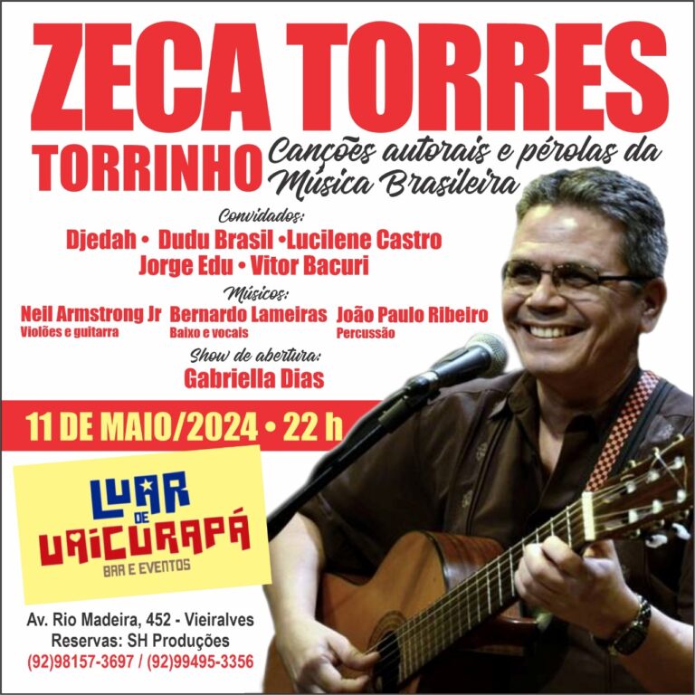 Show “Canções Autorais e Pérolas da Música Brasileira” acontece neste sábado 