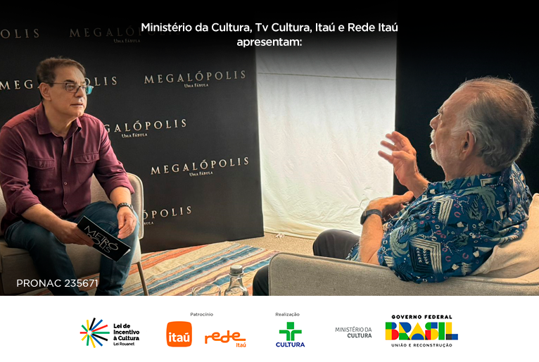 Francis Ford Coppola é entrevistado por Cunha Jr. no Metrópolis