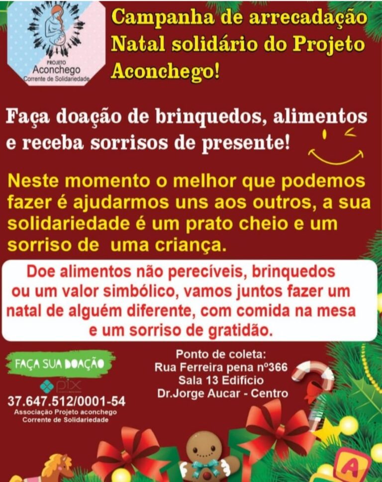 Projeto Aconchego faz campanha solidaria para natal de mulheres em vulnerabilidade social