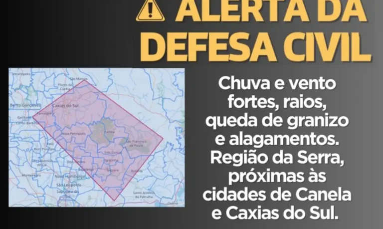 Defesa Civil alerta população para risco de novos temporais no RS