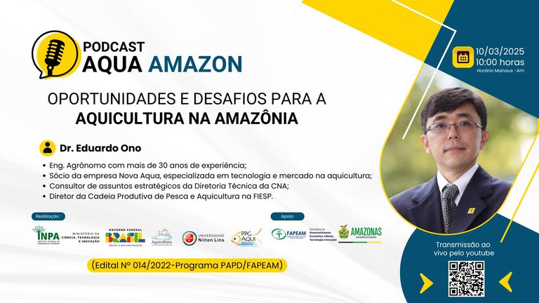 Podcast Aqua Amazon estreia para divulgar pesquisas sobre Aquicultura na Amazônia